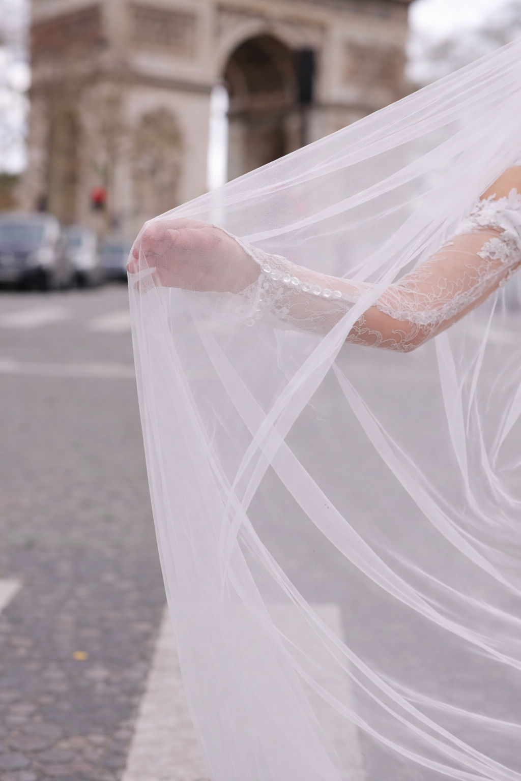Sluier detail bij Arc de Triomphe