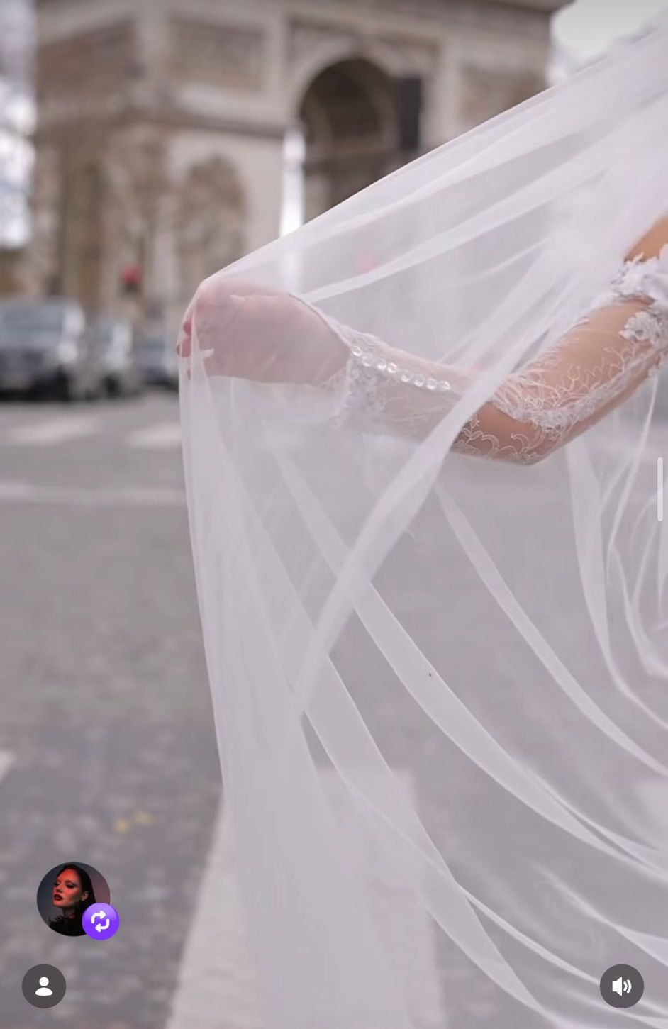Sluier detail bij Arc de Triomphe